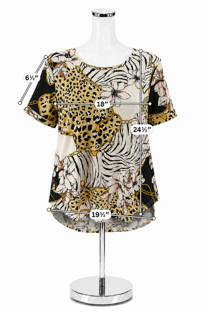 Roommates Mixed Animal &amp;amp; Floral Print Top | Size Medium