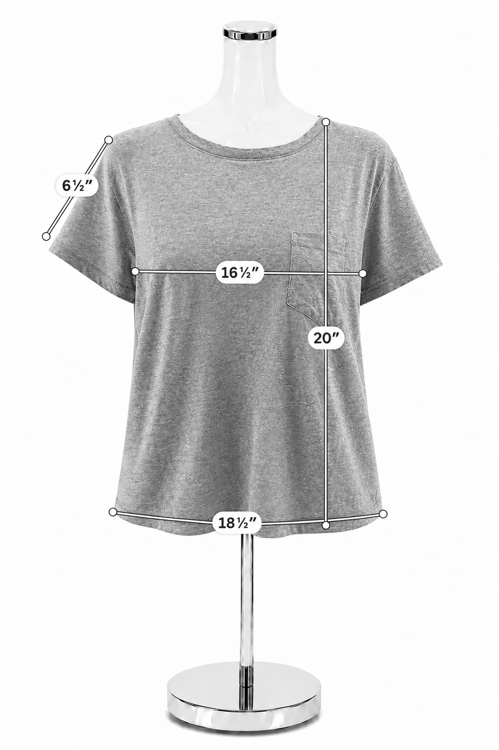 Everlane The Organic Cotton Box-Cut Pocket Tee Womens Size M Heather Gray
