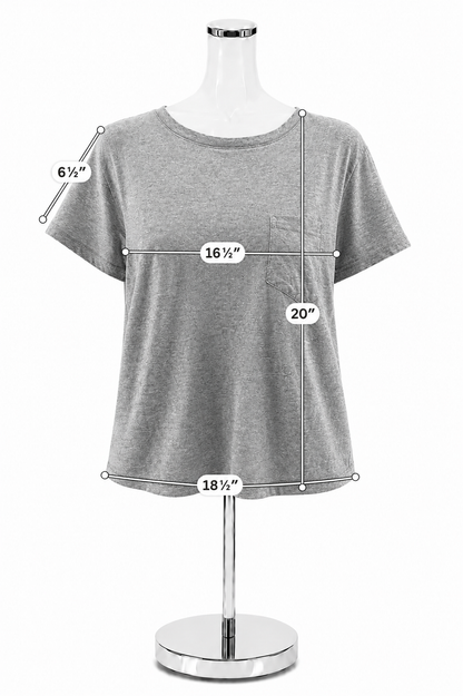 Everlane The Organic Cotton Box-Cut Pocket Tee Womens Size M Heather Gray