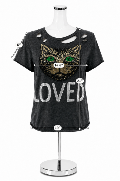 Hi Gorgeous Sequin Cat &