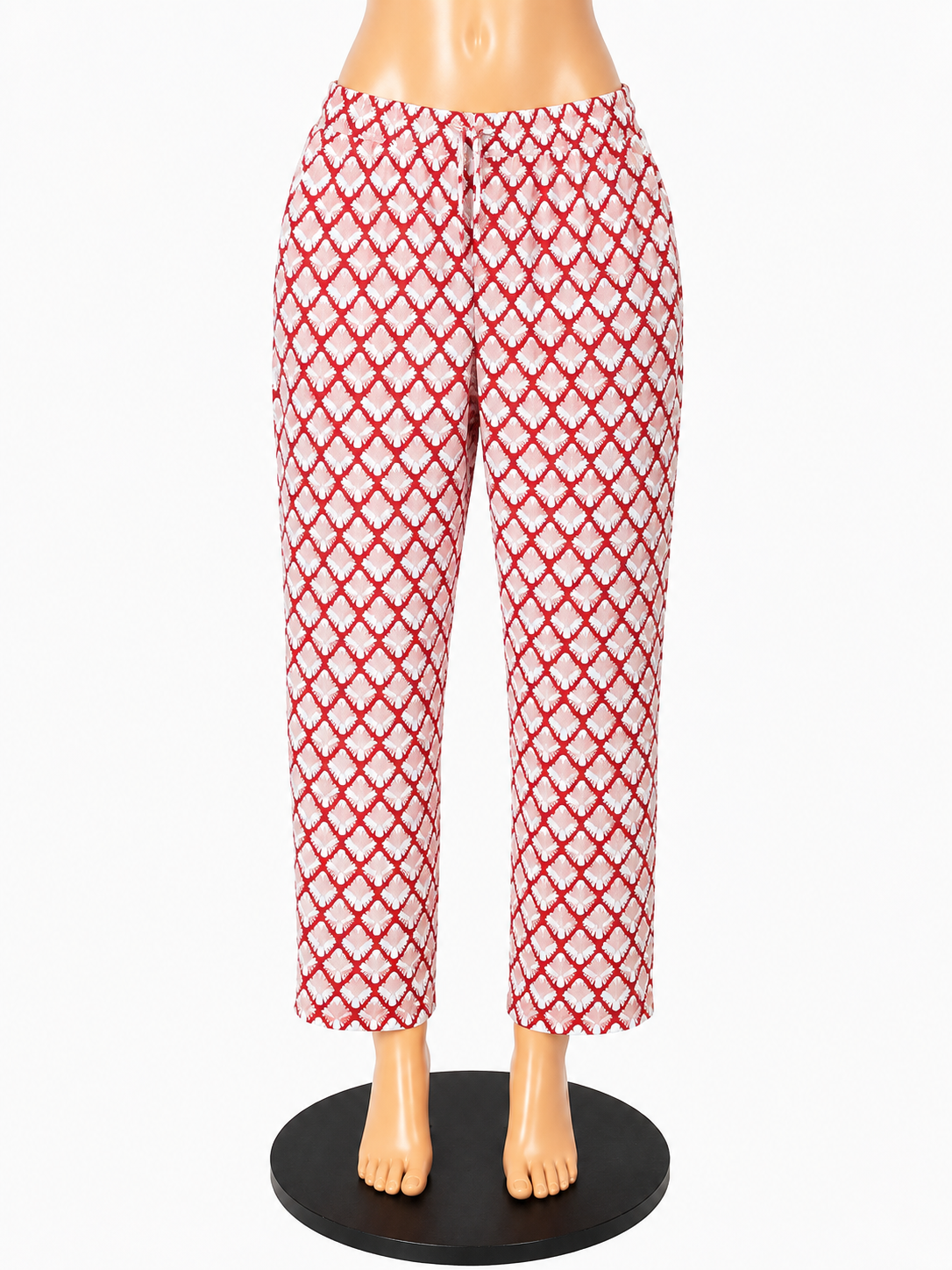 Lanhtropy Diamond Print 100% Linen Pull-On Pants Size Medium NWT - ONLINE ONLY