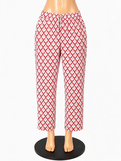 Lanhtropy Diamond Print 100% Linen Pull-On Pants Size Medium NWT - ONLINE ONLY