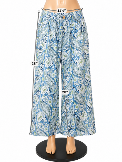 Christian Siriano Floral Wide-Leg Cropped Palazzo Pants XL  - ONLINE ONLY