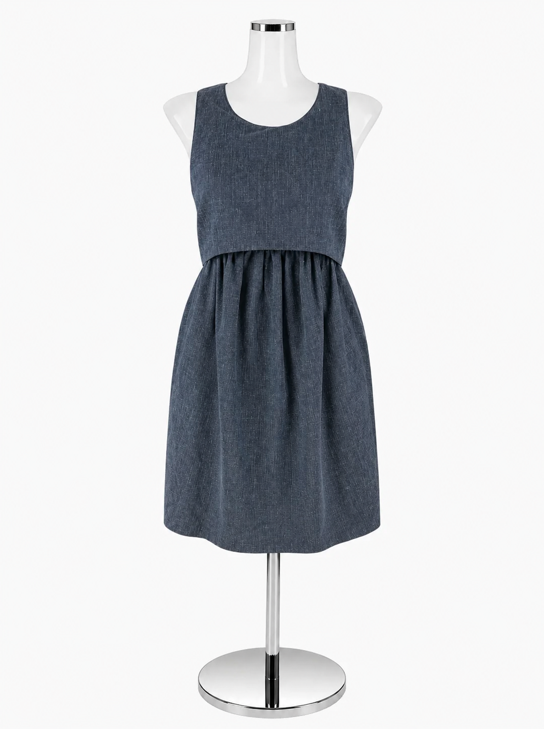 Adam Lippes Indigo Blue Virgin Wool Silk Blend A-Line Dress Size 4