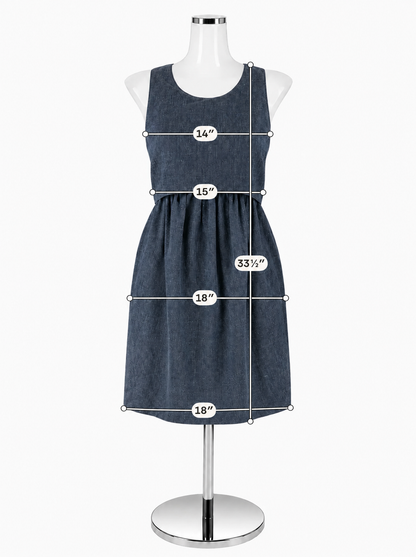 Adam Lippes Indigo Blue Virgin Wool Silk Blend A-Line Dress Size 4