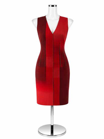 Tahari Red &amp; Black Ombré Colorblock Sheath Dress | Size 2