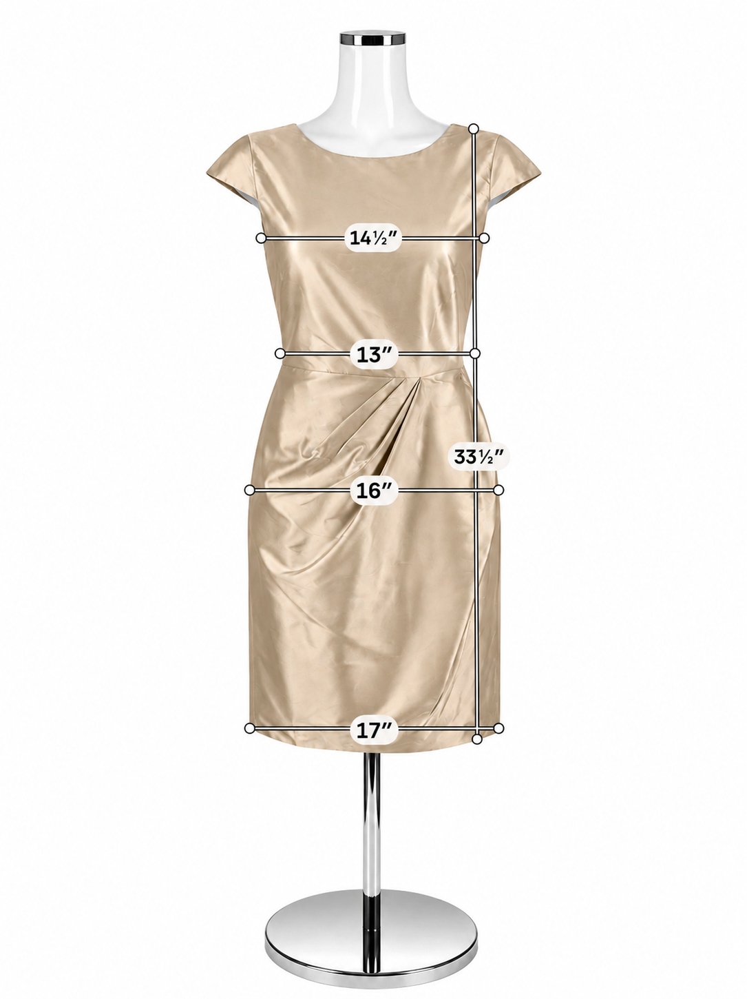 J. Crew Draped Bodice Silk Chiffon Dress Size 4 Champagne NWT