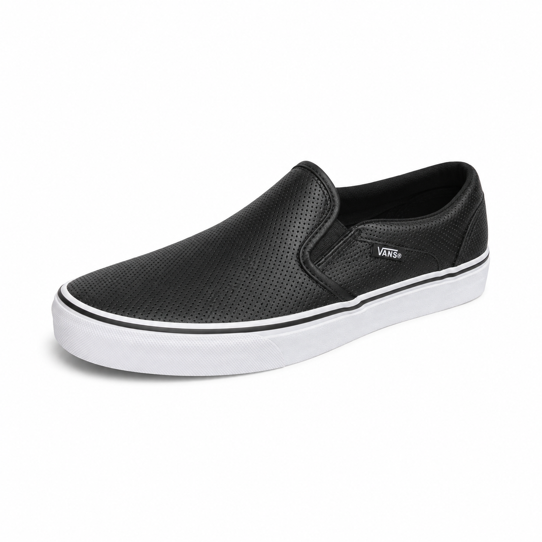 Vans Classic Slip-On Perf Leather Black Shoes | Women&
