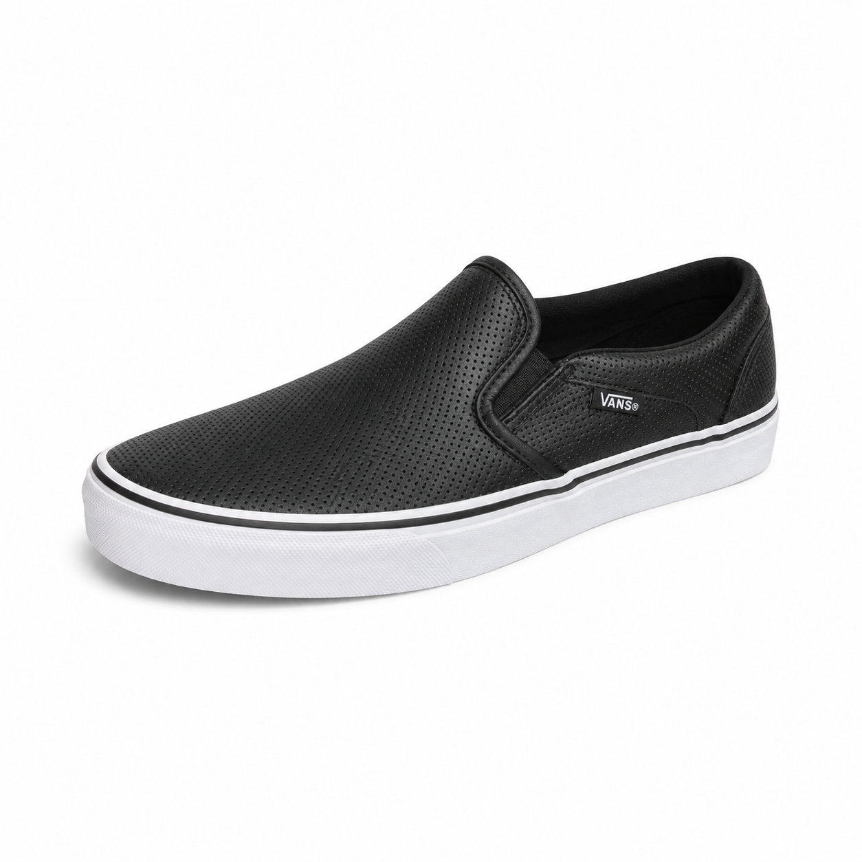 Vans Classic Slip-On Perf Leather Black Shoes | Women&