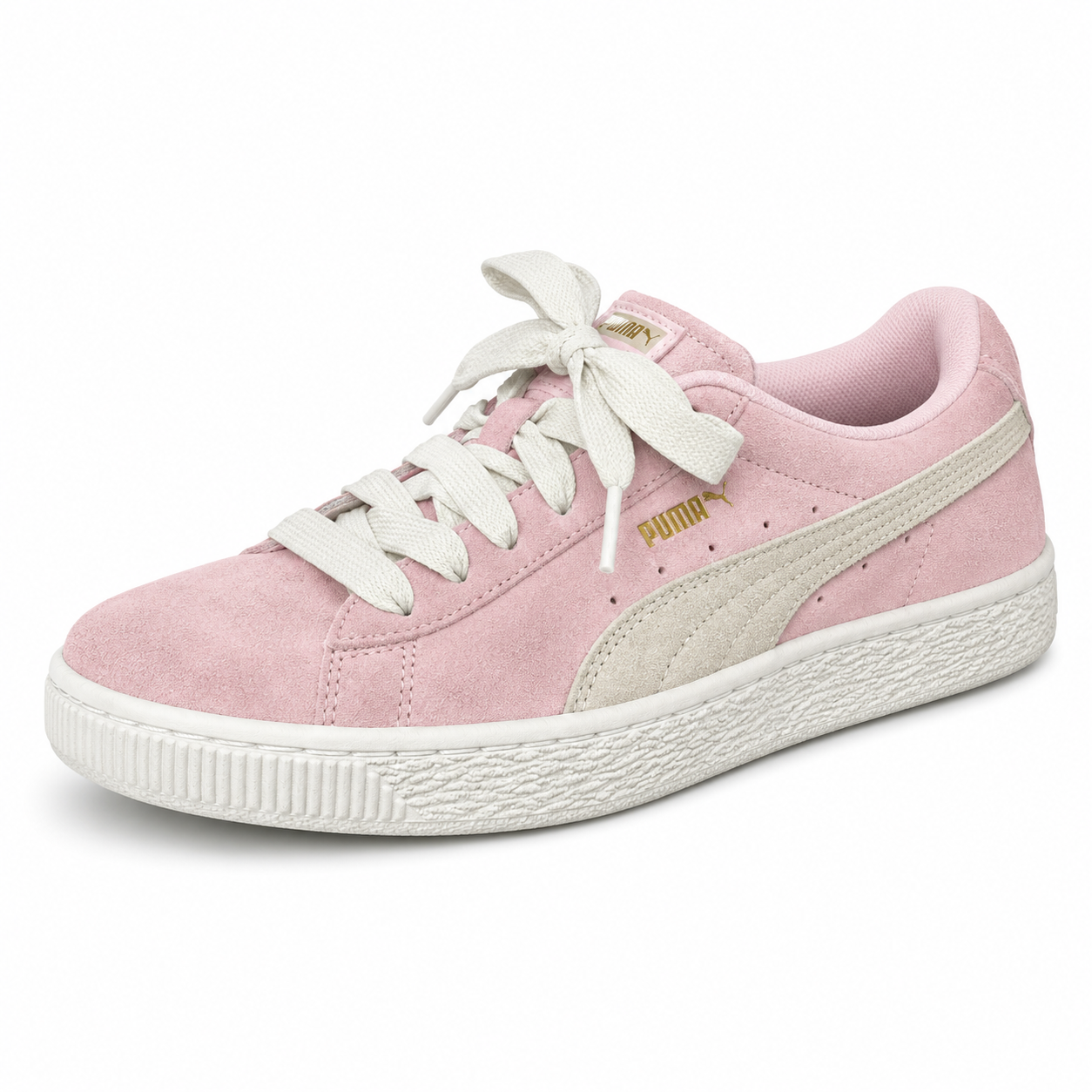 Puma Suede Classic XXI Sneakers Pink Gold Foil Low Top Womens 5.5