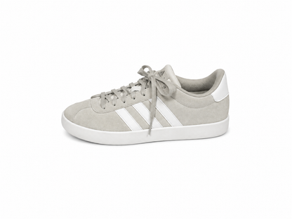 Adidas Gazelle Womens Sneakers Sz 8.5 Grey Suede White Stripes Pre-Owned