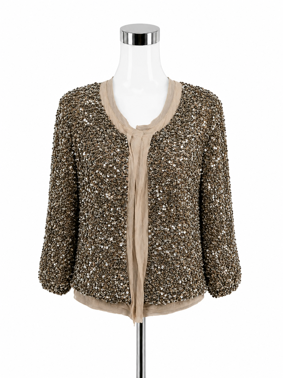 St. John Collection Sequin Bolero Jacket Gold Copper NWT Size 16