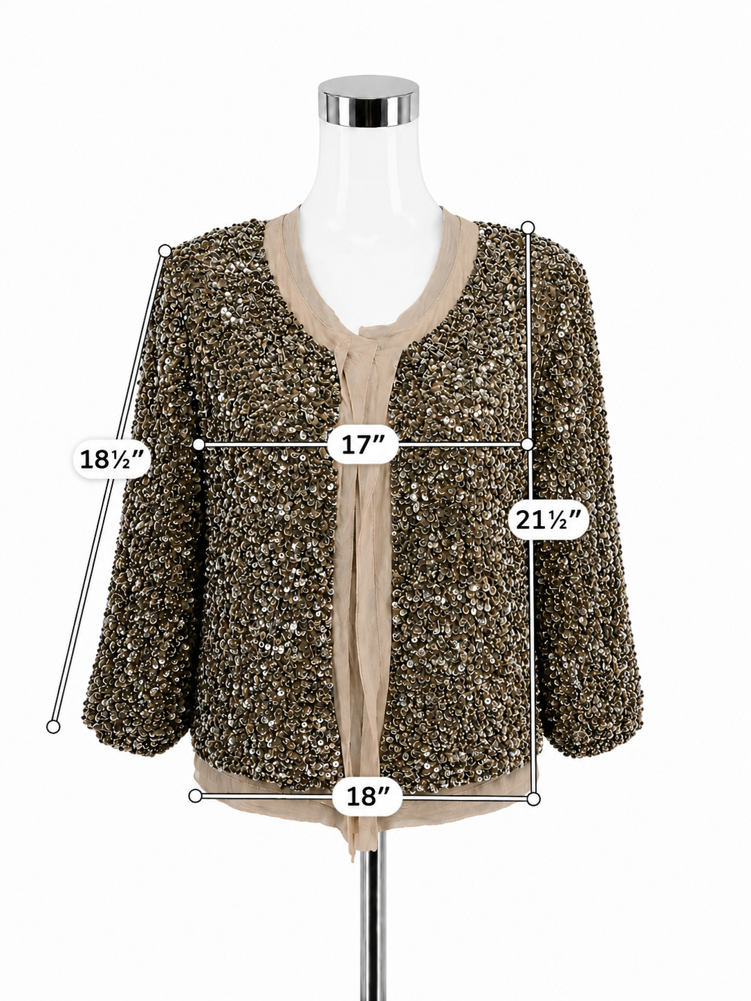 St. John Collection Sequin Bolero Jacket Gold Copper NWT Size 16