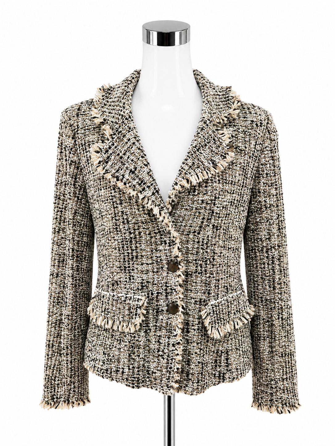 St. John Collection Tweed Fringe Knit Jacket Blazer | Size 16 | NWT