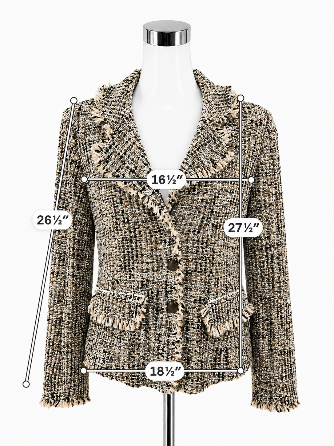 St. John Collection Tweed Fringe Knit Jacket Blazer | Size 16 | NWT