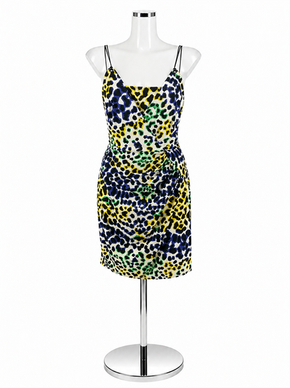 Milly Animal Print Cowl Neck Sheath Dress Size Small