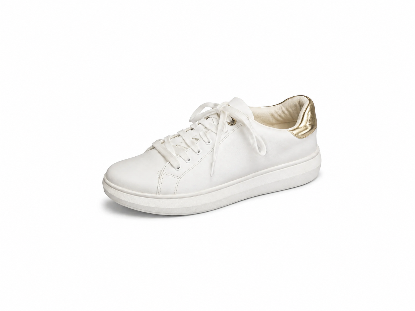 Aldo Aauwen White &amp; Gold Platform Sneakers | Women&