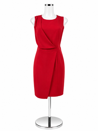 The Limited Red Asymmetrical Drape Sheath Dress Size 8