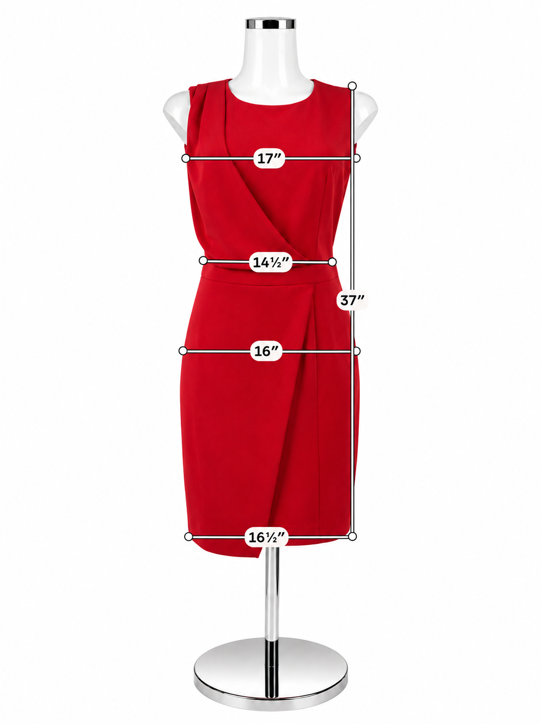 The Limited Red Asymmetrical Drape Sheath Dress Size 8