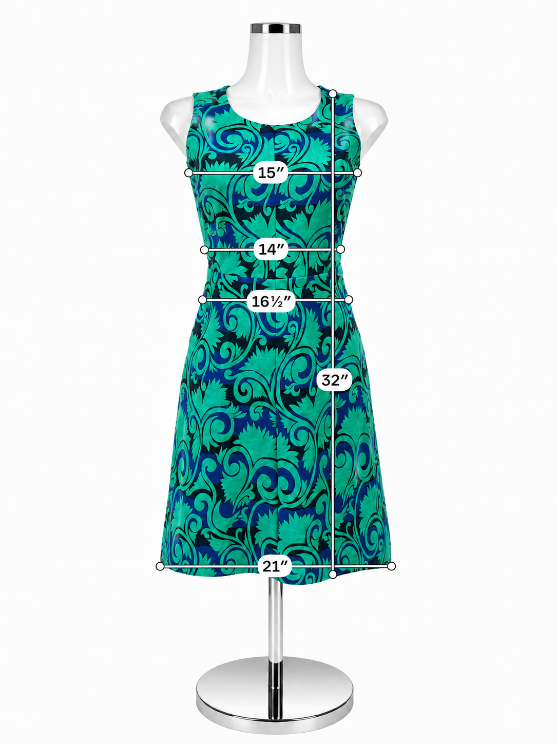 J.Crew Damask Jacquard Fit &amp; Flare Dress Blue Teal Size 4