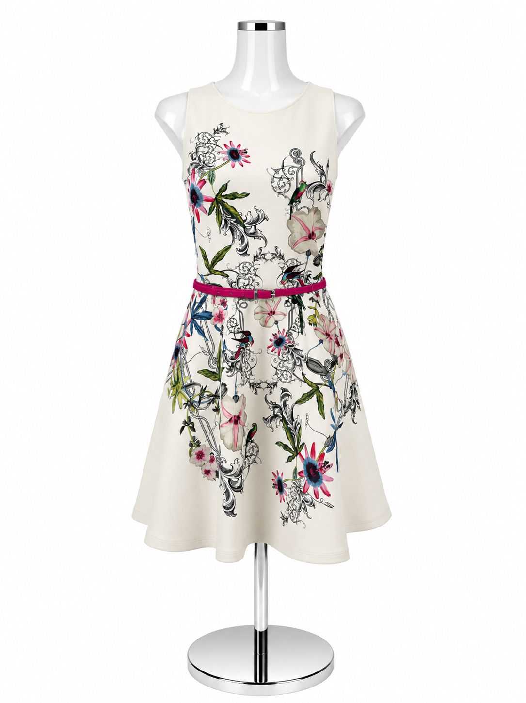 Ted Baker Samm Passion Flower Dress Size 5 (US XL) NWT Floral Scuba Fit &amp; Flare