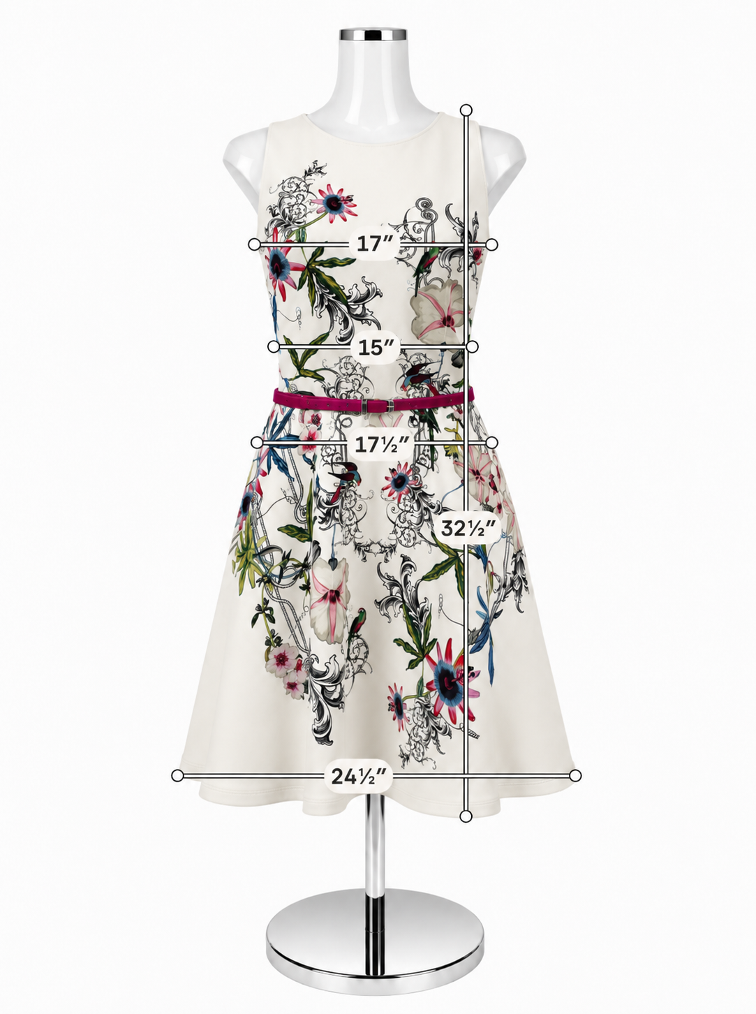 Ted Baker Samm Passion Flower Dress Size 5 (US XL) NWT Floral Scuba Fit &amp; Flare
