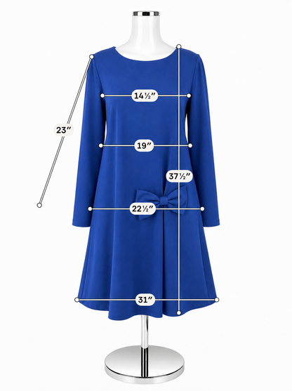 Le Muse Cobalt Blue Asymmetrical Bow Tunic Dress Size Small
