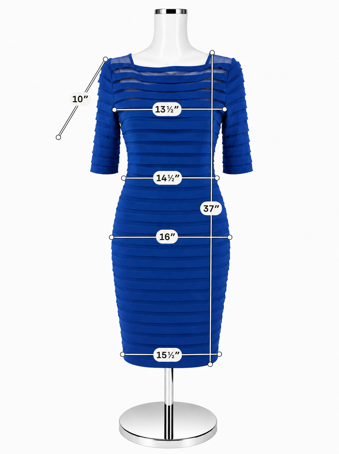 Adrianna Papell Royal Blue Bandage Sheath Dress Size 8
