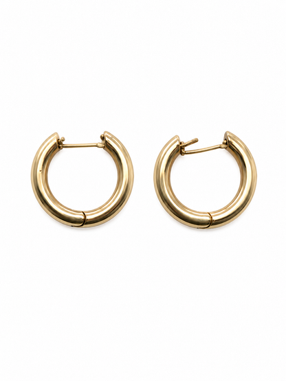 Unbranded Classic Chunky Gold-Tone Hoop Earrings | 1-Inch Polished Finish