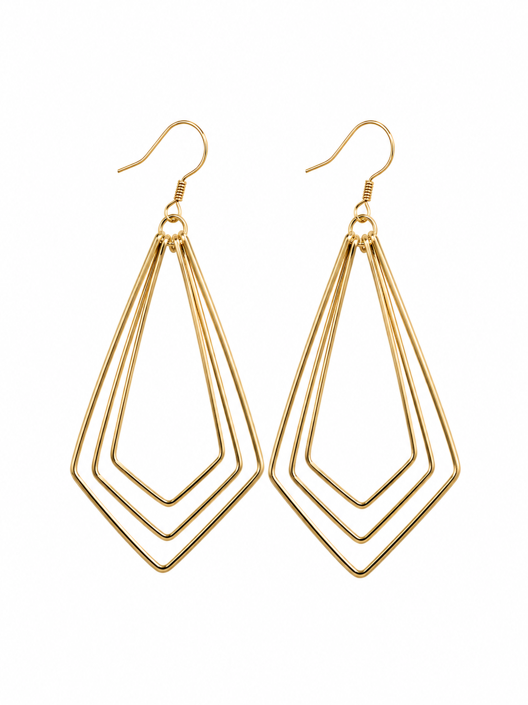 Maysart Fine Contours Hammered Gold Geometric Drop Earrings