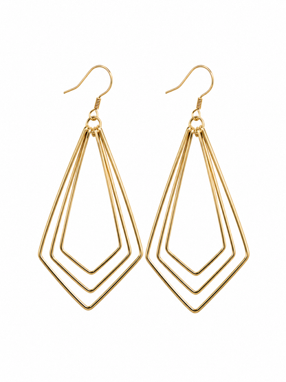 Maysart Fine Contours Hammered Gold Geometric Drop Earrings