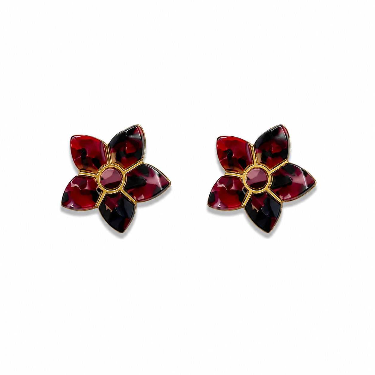 Margaret’s Fine Consignments Colorful Floral Mosaic Stud Earrings