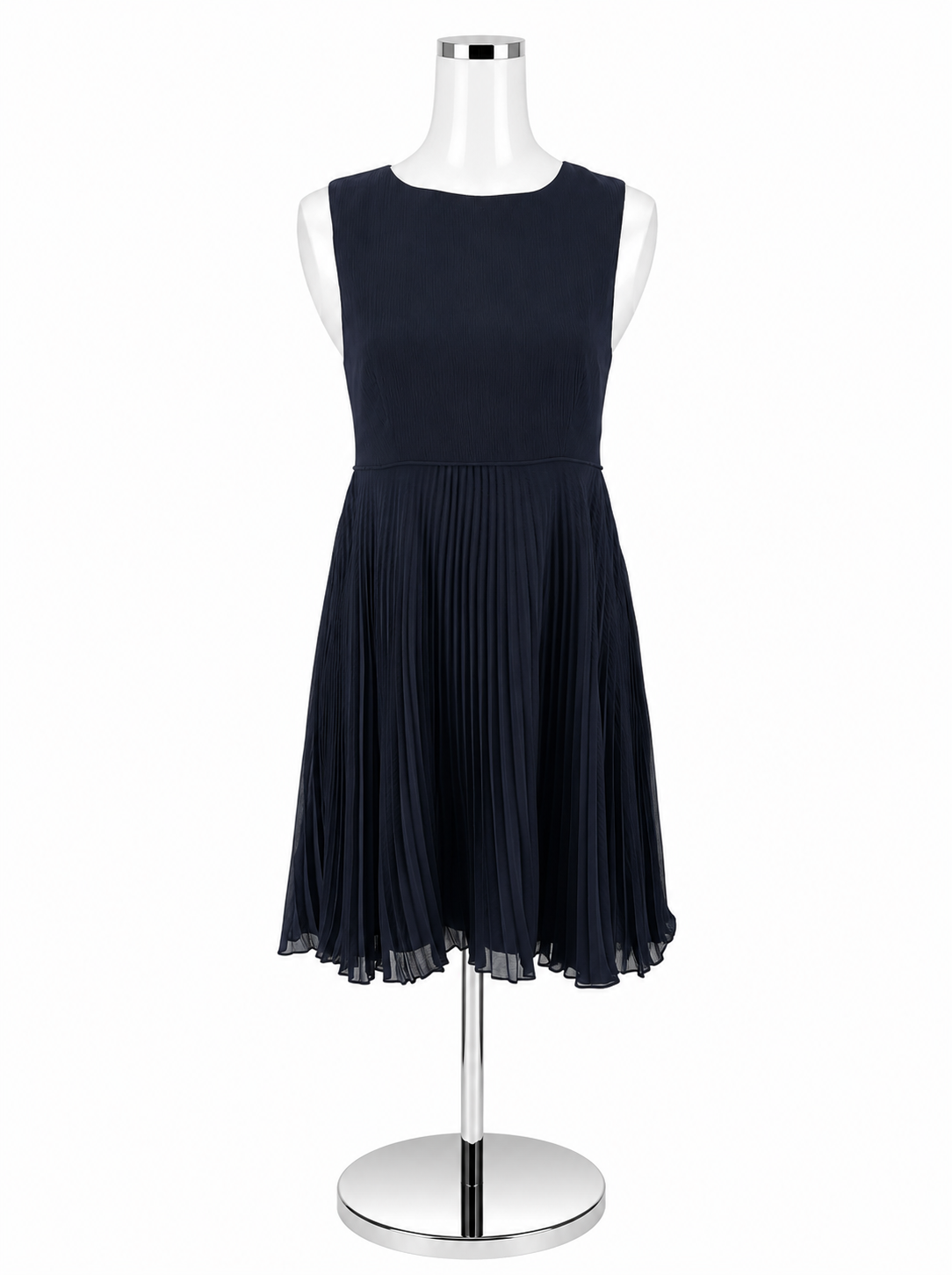 LIZ NOW by Liz Claiborne Vintage Navy Pleated Sleeveless Dress Size 6