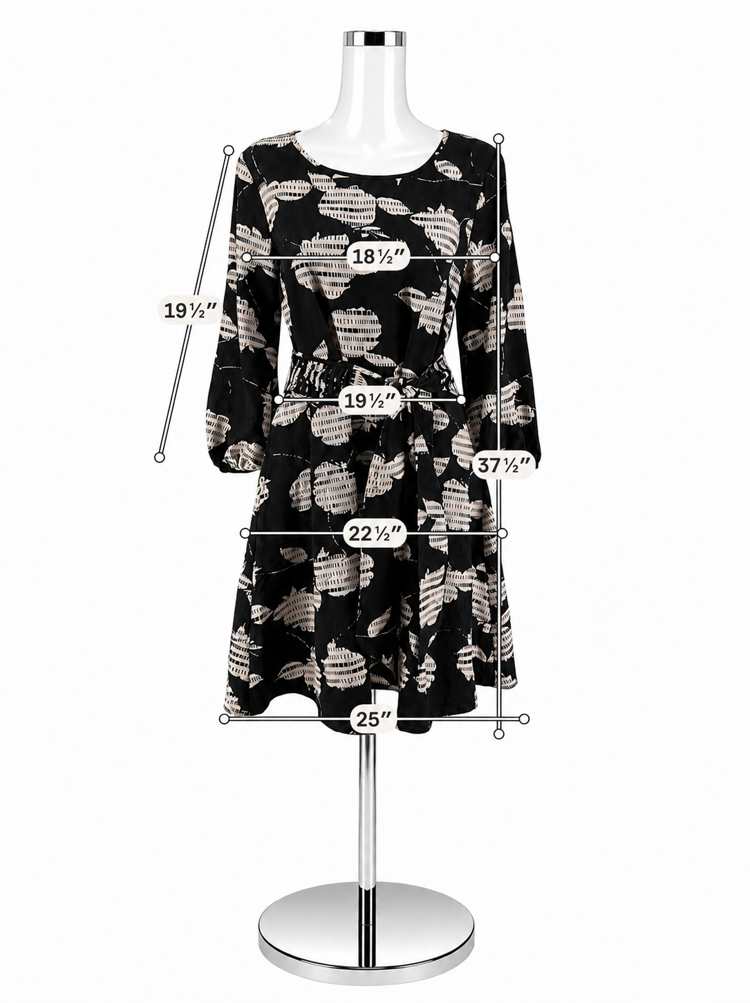 The Odells Eliana Botanical Print Tie-Waist Midi Dress Size Small