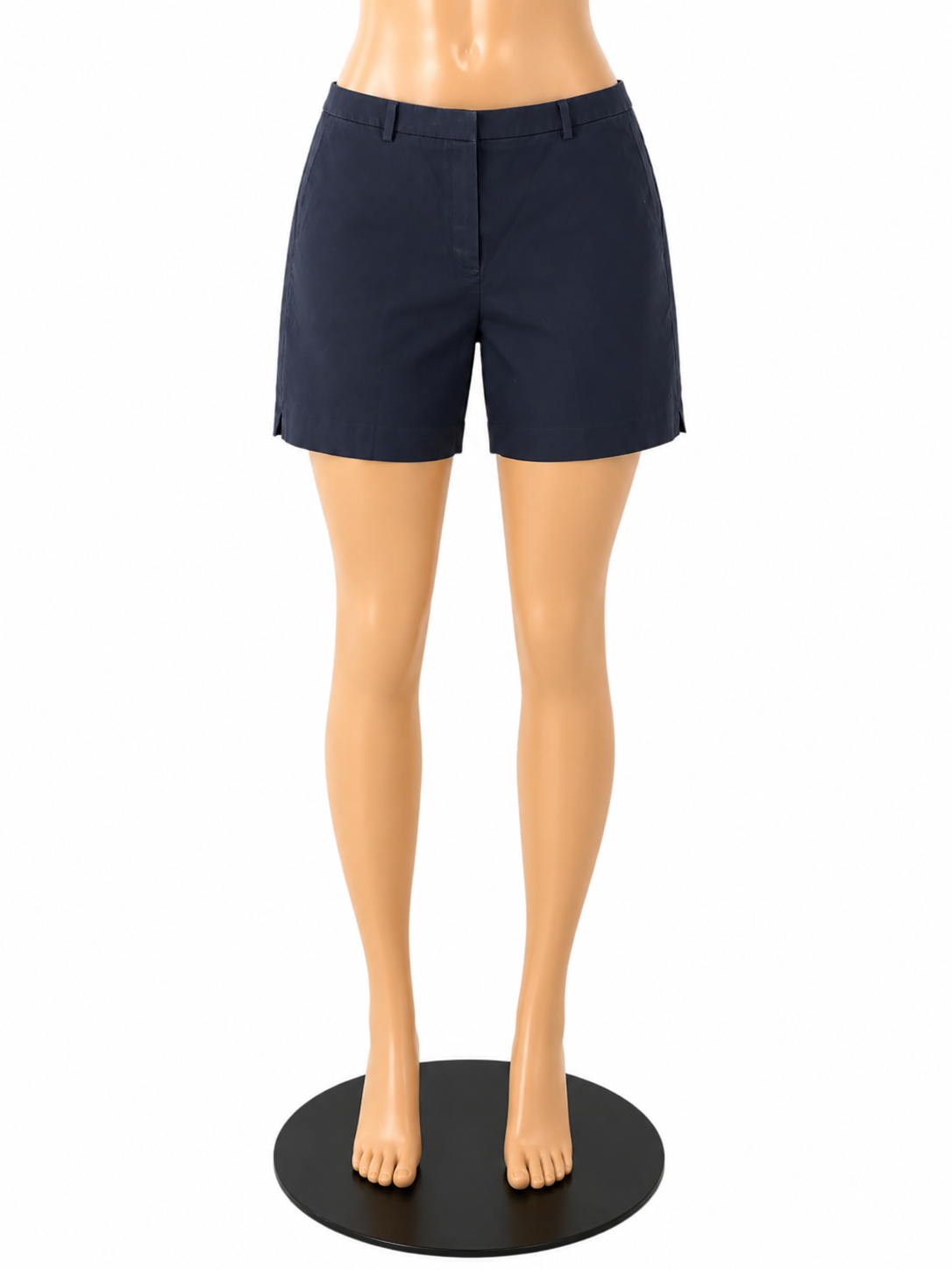 Brooks Brothers Advantage Chino Shorts Womens Size 16 Navy Blue Cotton Flat Front