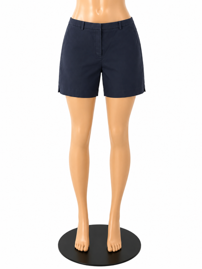 Brooks Brothers Advantage Chino Shorts Womens Size 16 Navy Blue Cotton Flat Front