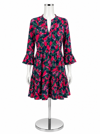 Michelle McDowell Sawyer Paisley Bell Sleeve Tunic Dress Size S