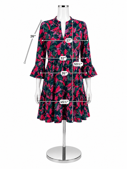 Michelle McDowell Sawyer Paisley Bell Sleeve Tunic Dress Size S