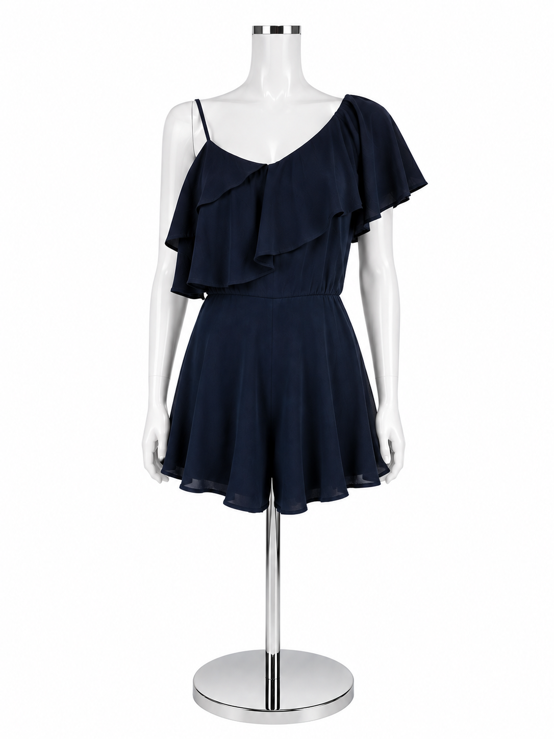 Gentle Fawn Textured One-Shoulder Romper Black Size XS