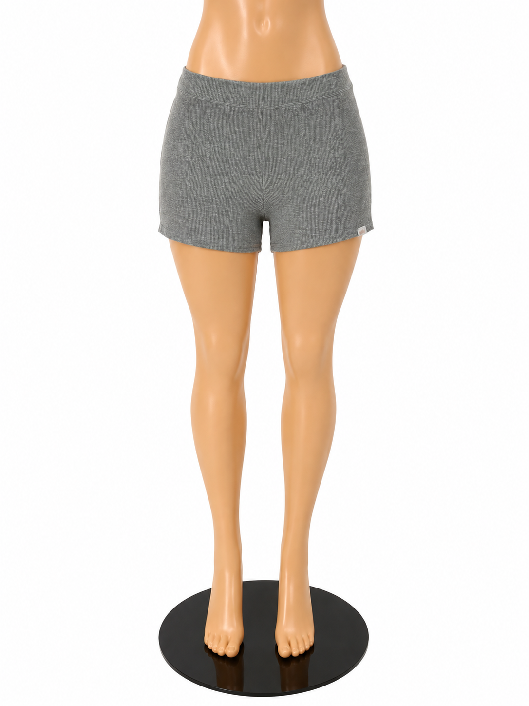 YITTY Major Label High Waist Ribbed Biker Shorts Gray Size L NWT