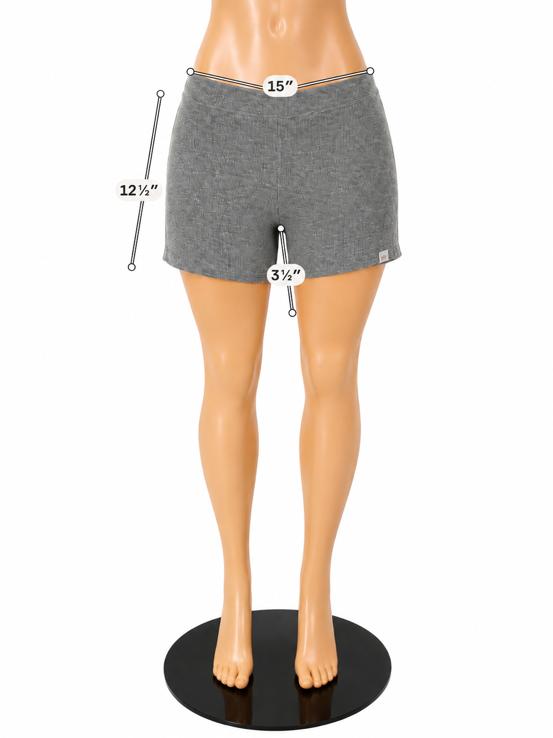 YITTY Major Label High Waist Ribbed Biker Shorts Gray Size L NWT