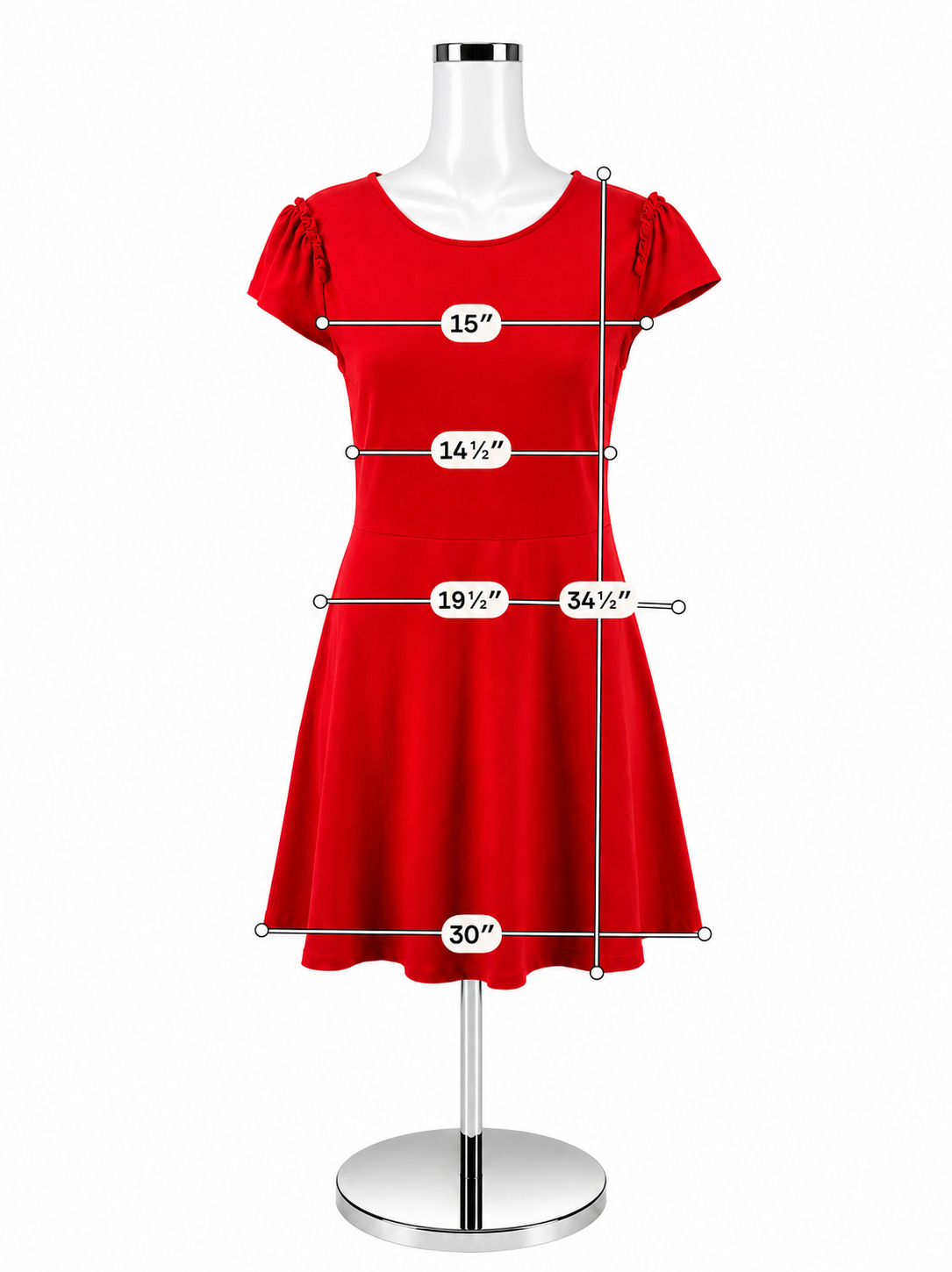 New York &amp; Company Red Solid Dress – Women’s Size Medium