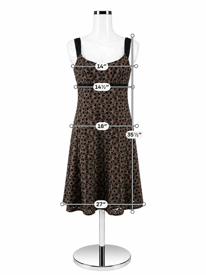 Harolds Brown &amp; Black Embroidered Dress – Women’s Size 8 - ONLINE ONLY