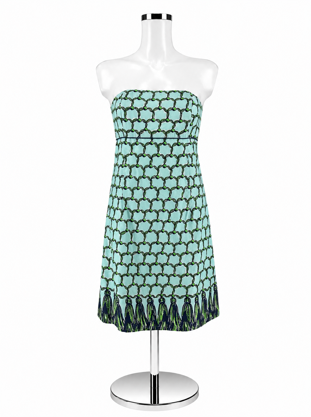 Lilly Pulitzer Aqua, Navy &amp; Green Print Dress – Women’s Size 2
