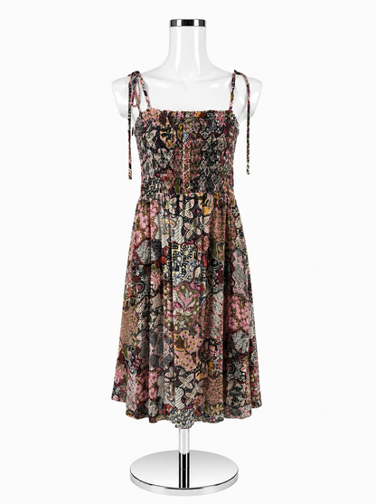 LOFT Navy &amp; Pink Floral Dress – Women’s Size Small