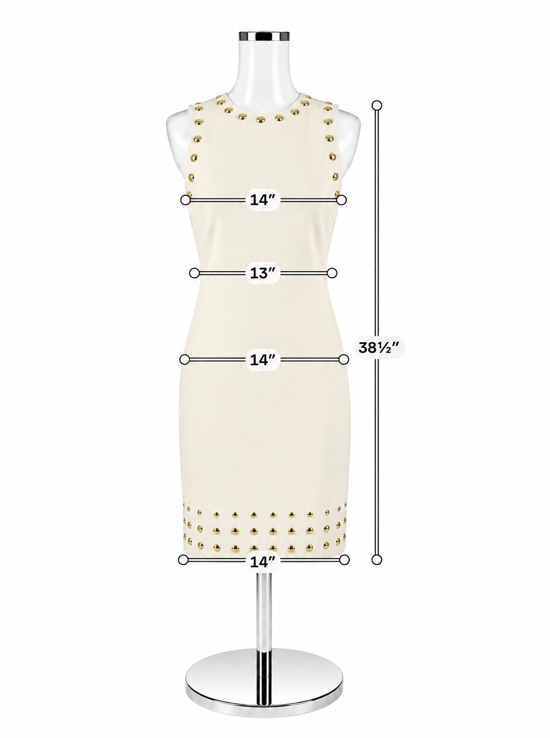Michael Kors Cream Studded Sleeveless Dress – Women’s Size XS - ONLINE ONLY