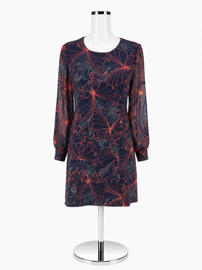 Julie Brown Navy Butterfly Print Dress – Women’s Size 4 – New With Tags - ONLINE ONLY