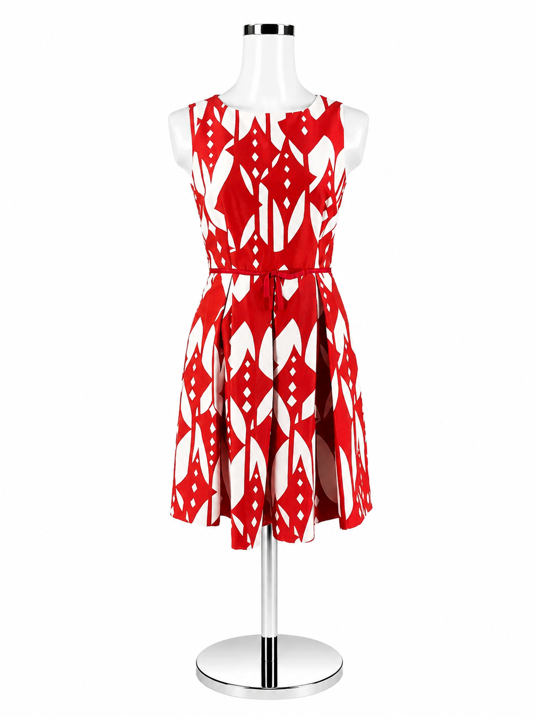 Just Taylor Red &amp; White Print Dress – Women’s Size 4 - ONLINE ONLY