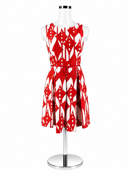 Just Taylor Red &amp; White Print Dress – Women’s Size 4 - ONLINE ONLY