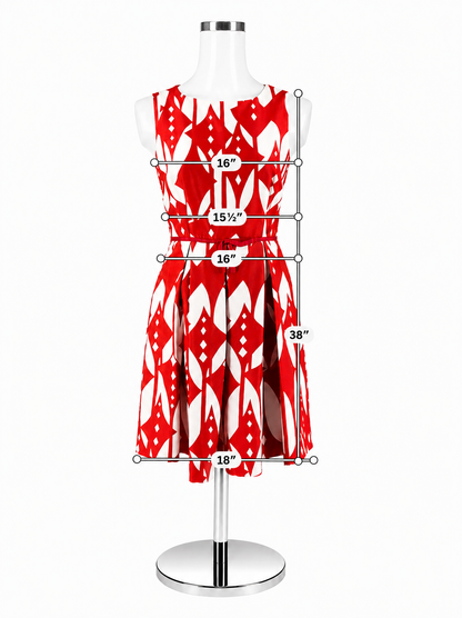 Just Taylor Red &amp; White Print Dress – Women’s Size 4 - ONLINE ONLY